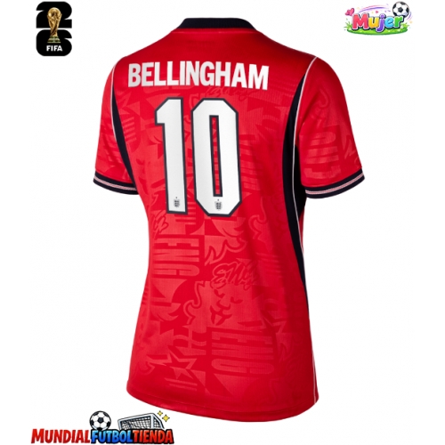 Camiseta Inglaterra Jude Bellingham #10 Segunda Equipación Replica Mundial 2026 para mujer mangas cortas